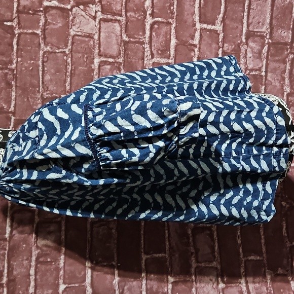 Madewell Navy and White Wave Blouse - Picture 4 of 9